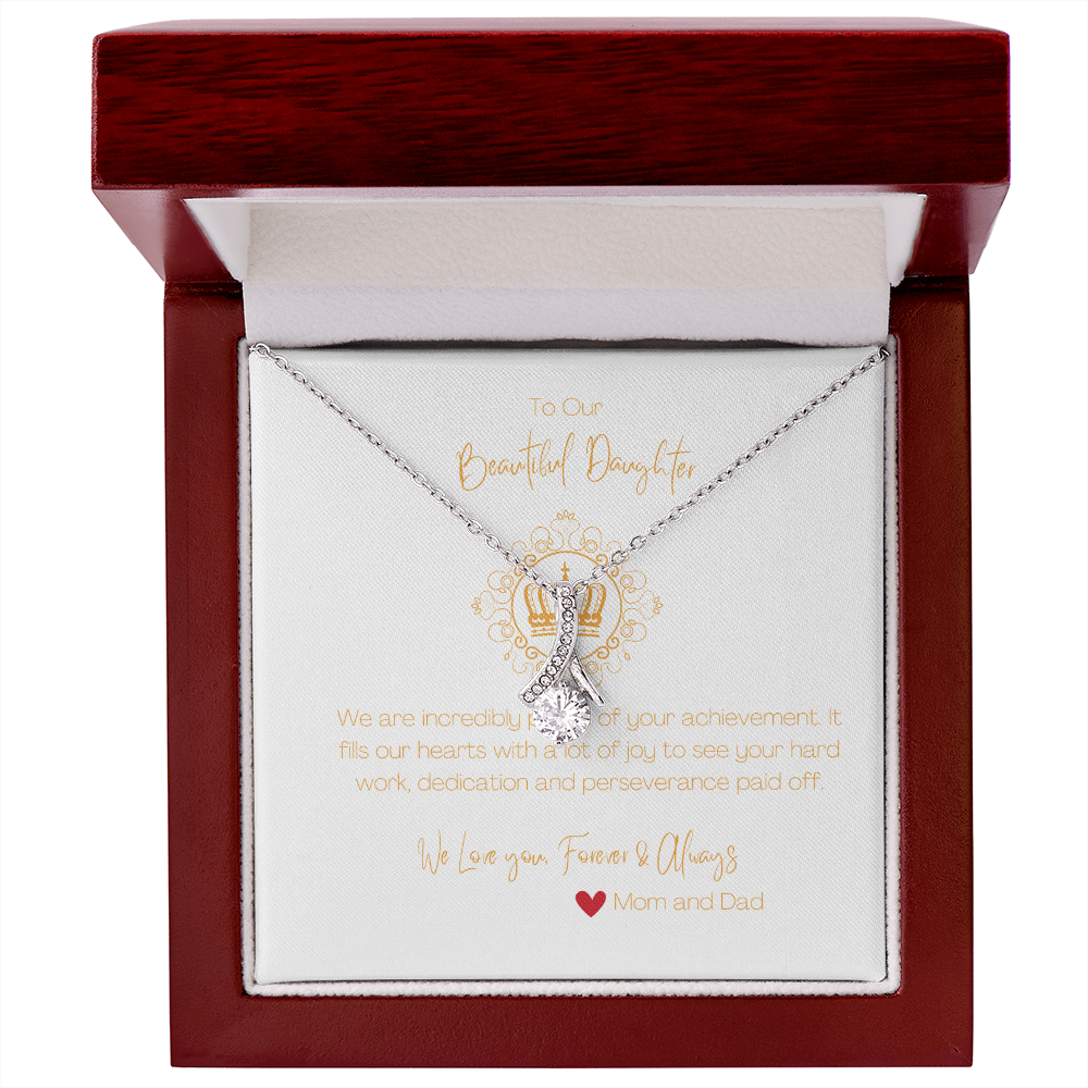 Beautiful Gift Necklace for Daughter from Mom and Dad , Congratulatory Gift for Daughter.