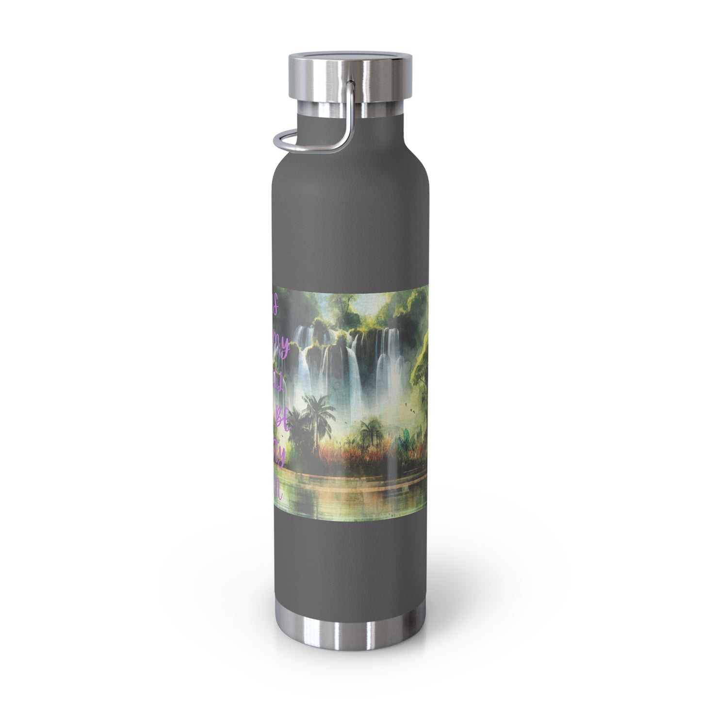 Inspirational Copper Vacuum Insulated Water Bottle - 22oz - "Jesus Fills My Cup"