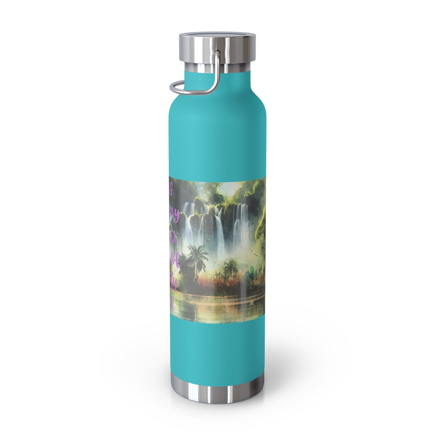 Inspirational Copper Vacuum Insulated Water Bottle - 22oz - "Jesus Fills My Cup"