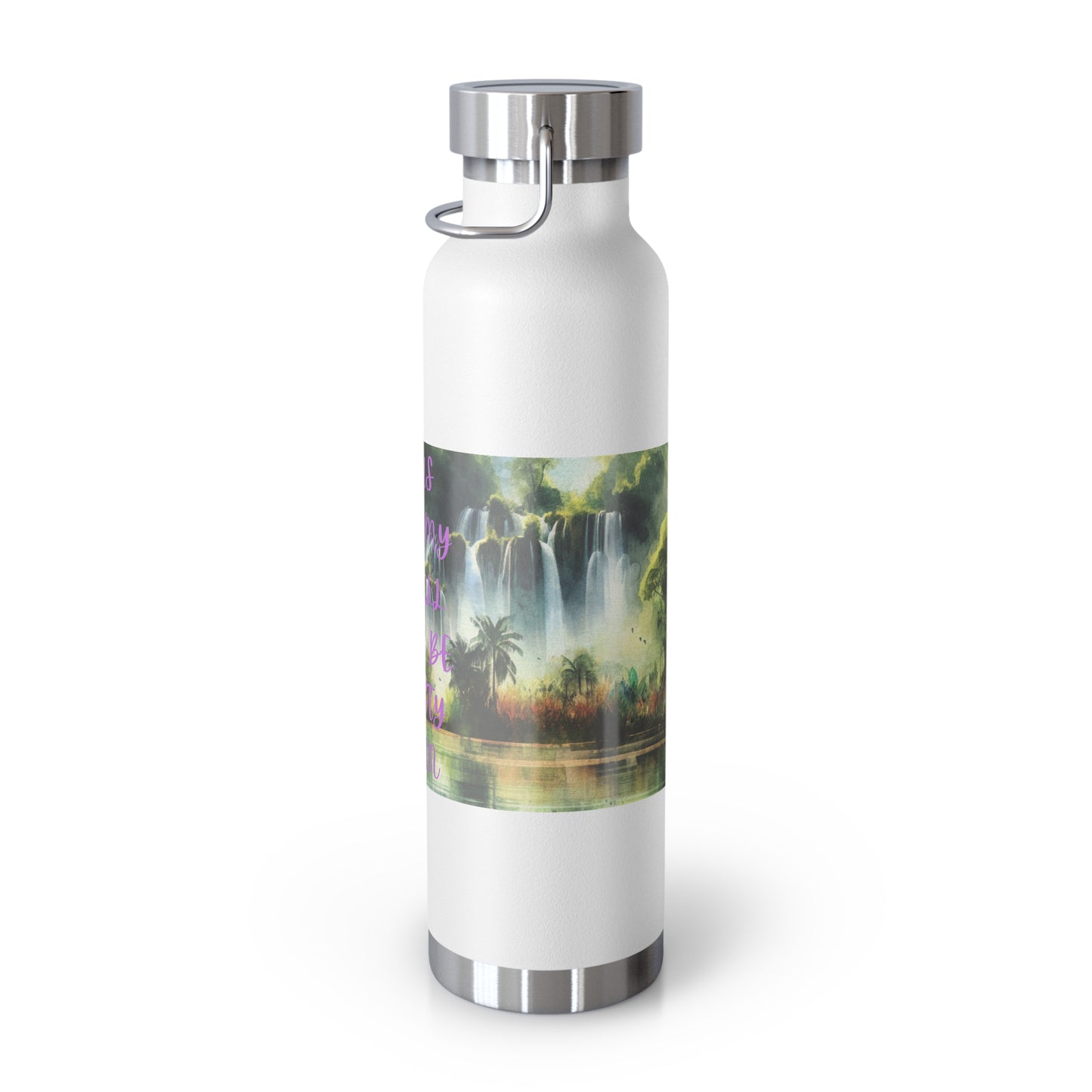 Inspirational Copper Vacuum Insulated Water Bottle - 22oz - "Jesus Fills My Cup"