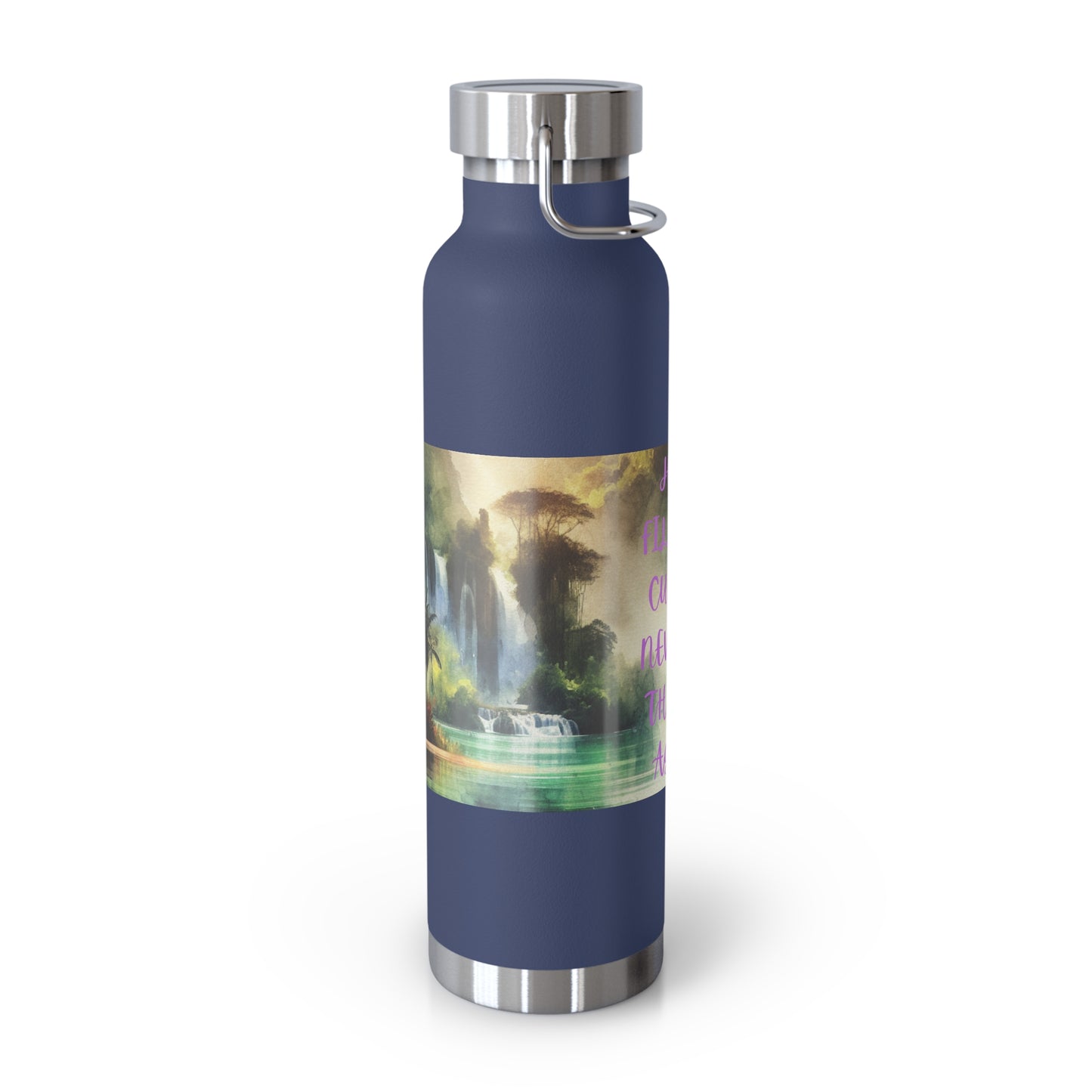 Inspirational Copper Vacuum Insulated Water Bottle - 22oz - "Jesus Fills My Cup"