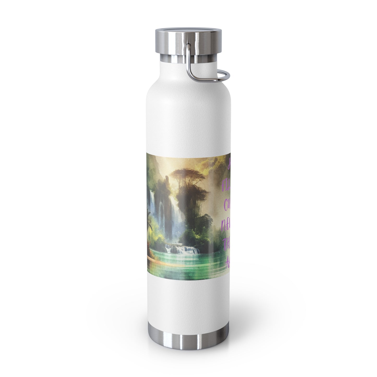 Inspirational Copper Vacuum Insulated Water Bottle - 22oz - "Jesus Fills My Cup"