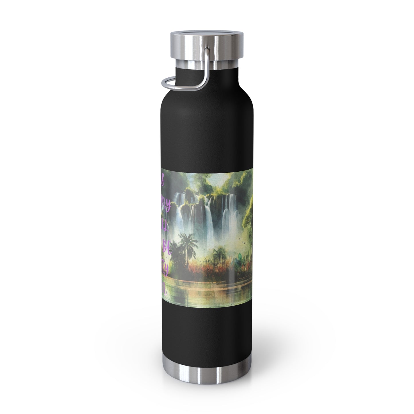 Inspirational Copper Vacuum Insulated Water Bottle - 22oz - "Jesus Fills My Cup"