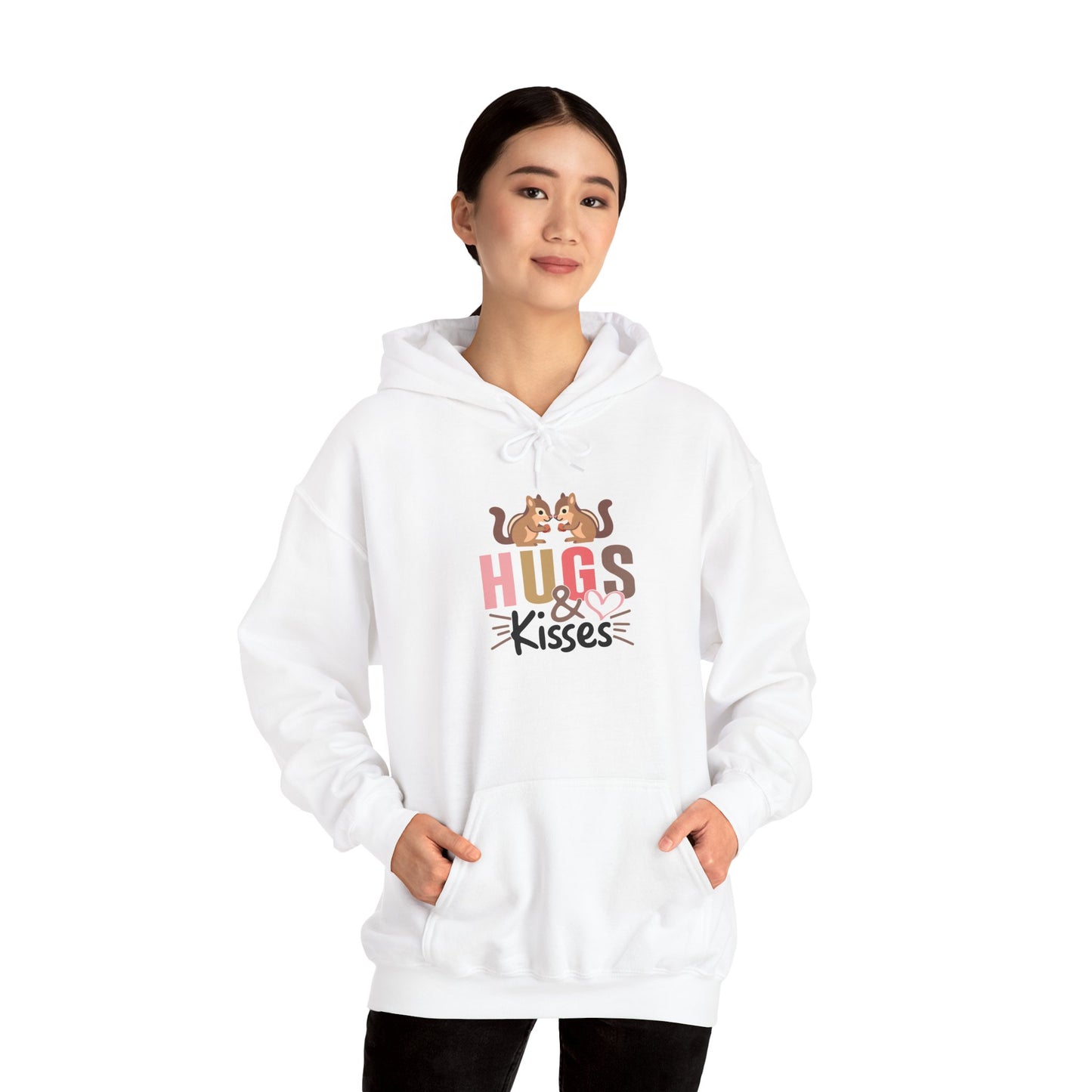 Hugs & Kisses Unisex Hooded Sweatshirt - Cozy Valentine’s Gift