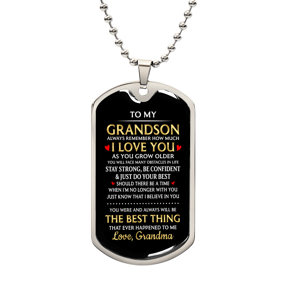Luxury Graphic Dog Tag Necklace For Grandson
