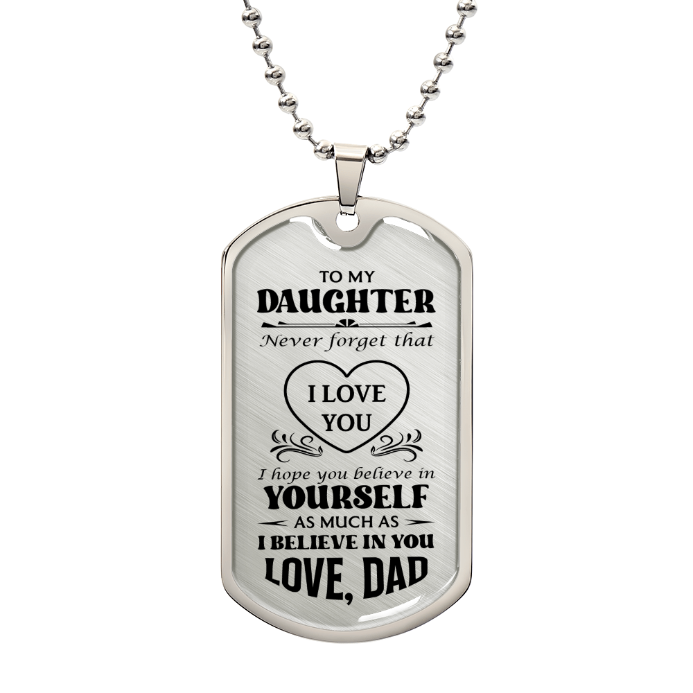 Luxury Graphic Dog Tag Necklace For Daughter