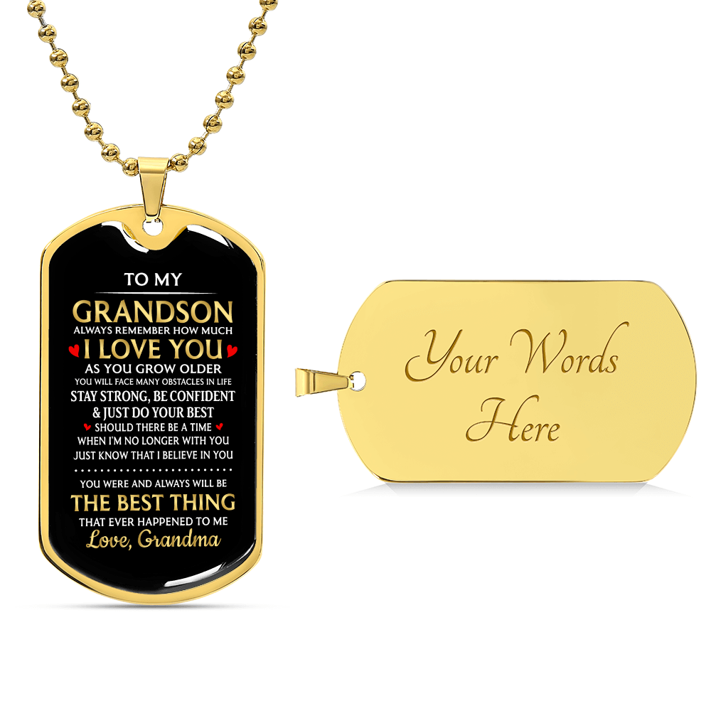 Luxury Graphic Dog Tag Necklace For Grandson