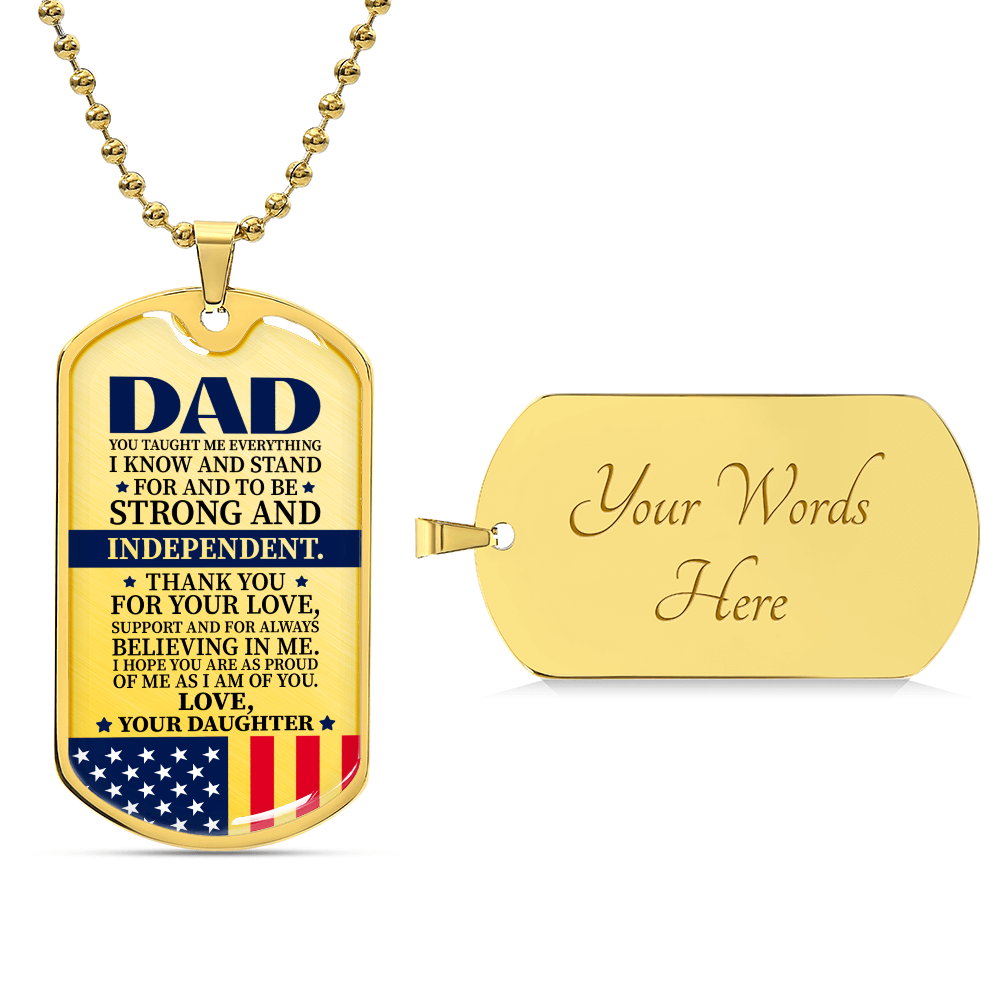 Luxury Graphic Dog Tag Necklace For Dad