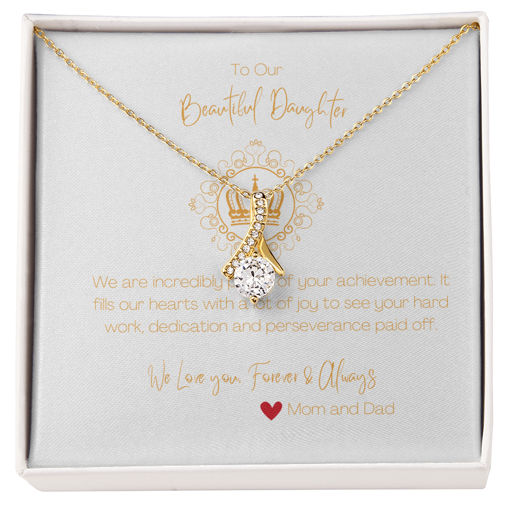Beautiful Gift Necklace for Daughter from Mom and Dad , Congratulatory Gift for Daughter.