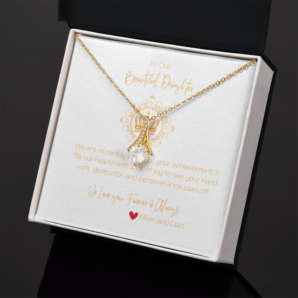 Beautiful Gift Necklace for Daughter from Mom and Dad , Congratulatory Gift for Daughter.