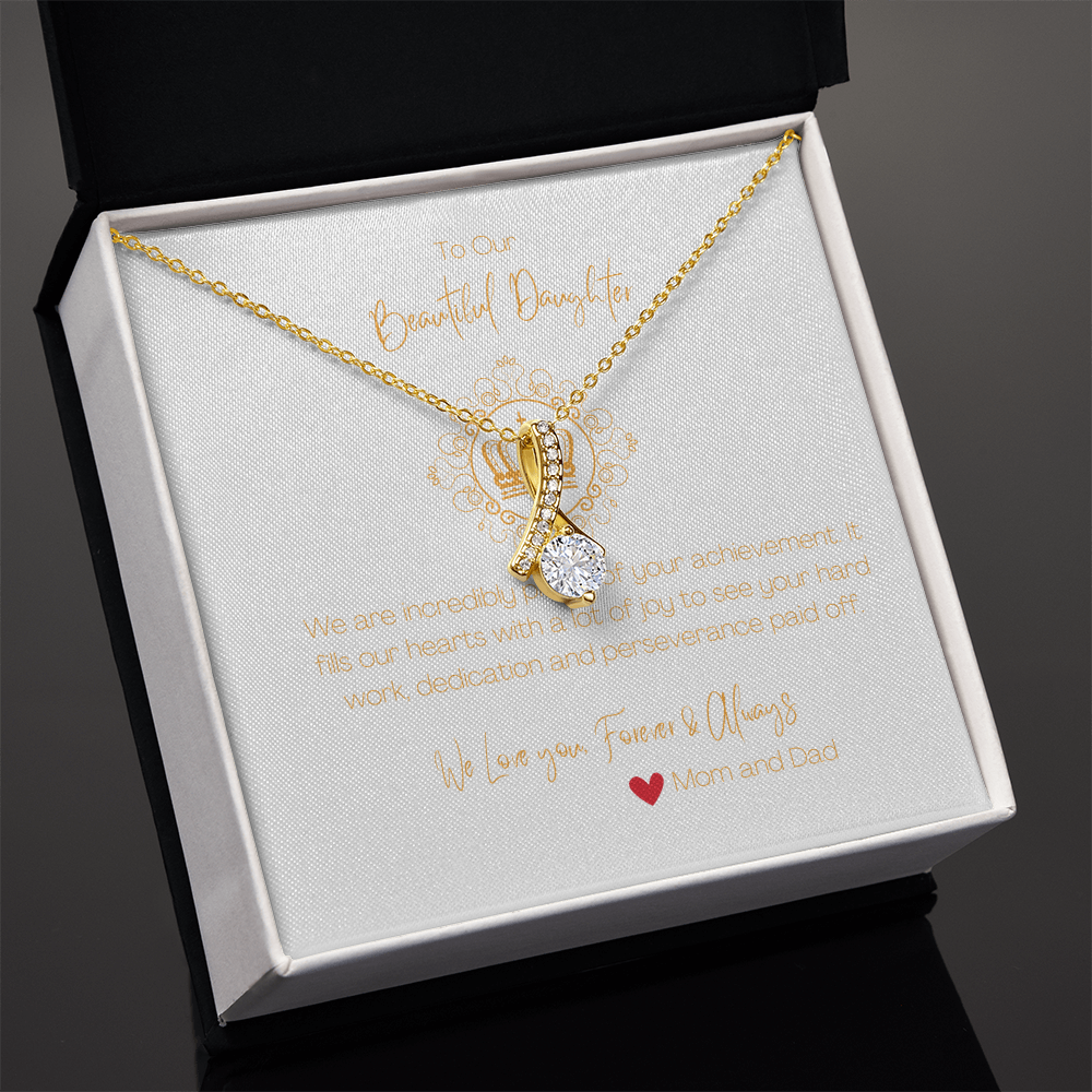 Beautiful Gift Necklace for Daughter from Mom and Dad , Congratulatory Gift for Daughter.