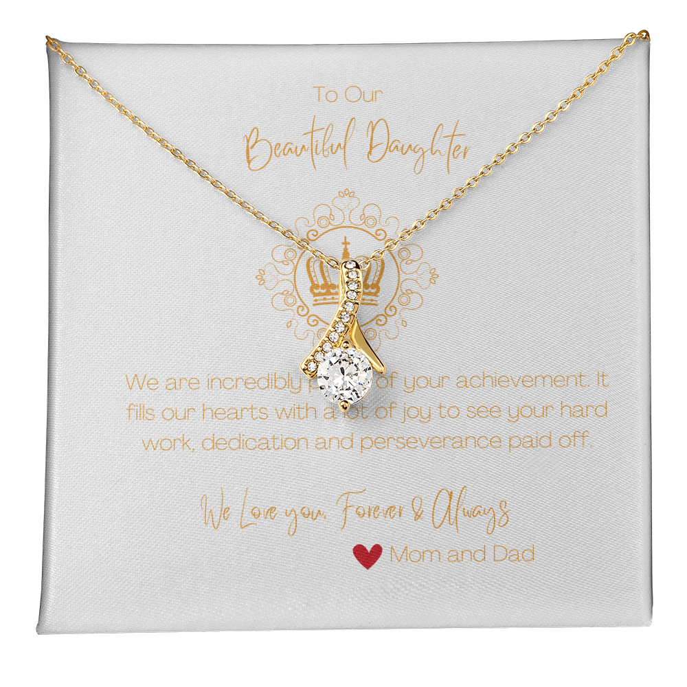 Beautiful Gift Necklace for Daughter from Mom and Dad , Congratulatory Gift for Daughter.