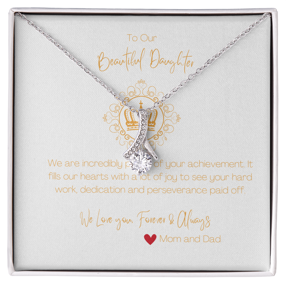 Beautiful Gift Necklace for Daughter from Mom and Dad , Congratulatory Gift for Daughter.
