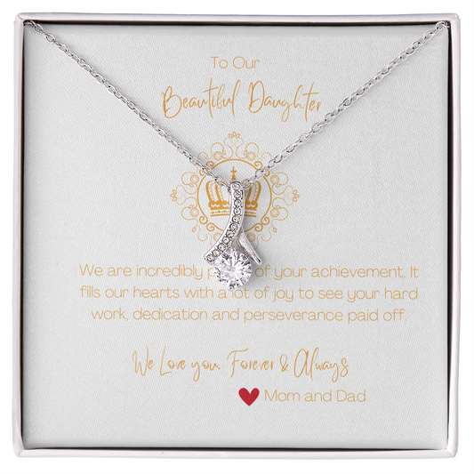 Beautiful Gift Necklace for Daughter from Mom and Dad , Congratulatory Gift for Daughter.