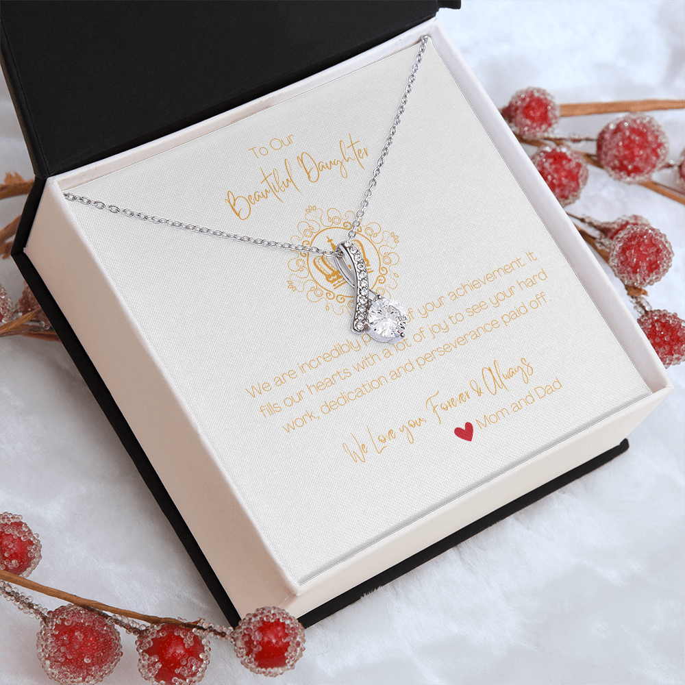 Beautiful Gift Necklace for Daughter from Mom and Dad , Congratulatory Gift for Daughter.