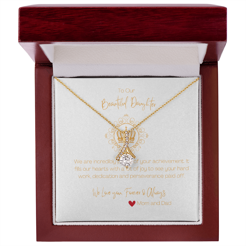 Beautiful Gift Necklace for Daughter from Mom and Dad , Congratulatory Gift for Daughter.