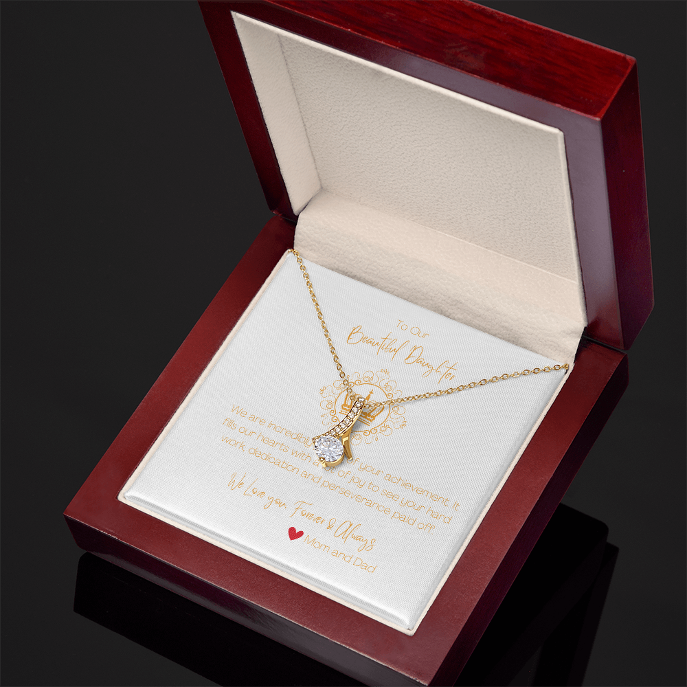Beautiful Gift Necklace for Daughter from Mom and Dad , Congratulatory Gift for Daughter.