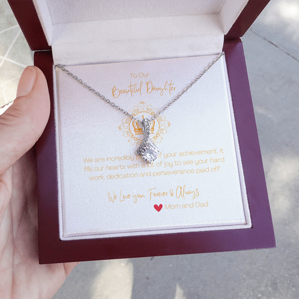 Beautiful Gift Necklace for Daughter from Mom and Dad , Congratulatory Gift for Daughter.